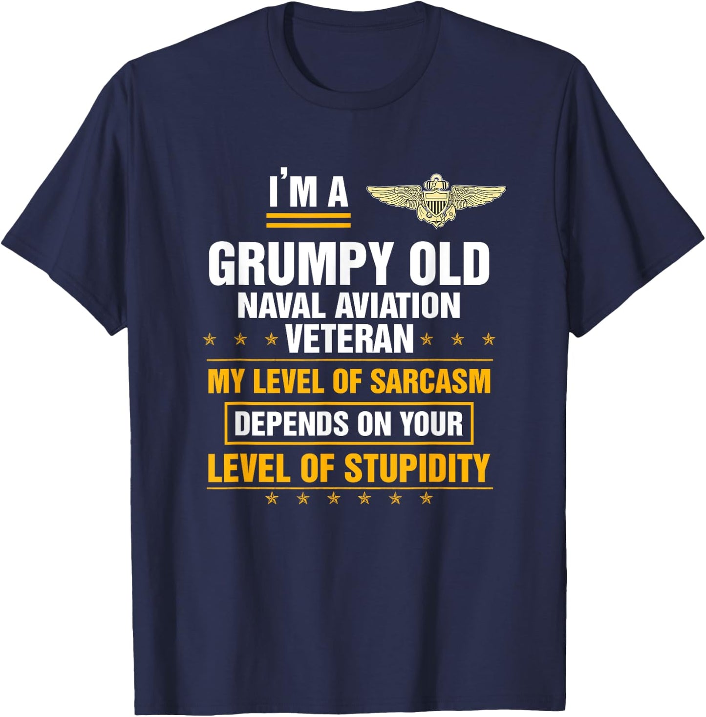 Grumpy Old Naval Aviation Veteran Soldier Funny Christmas T-Shirt - T-Shirt | Navy