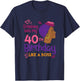 Stepping Into My 40th Birthday Like A Boss Afro Black Woman T-Shirt - T-Shirt | Navy