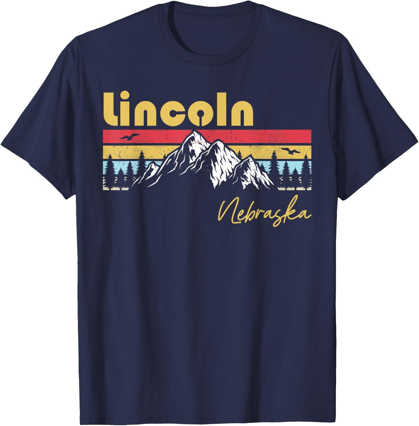 Lincoln Nebraska Roots Hometown Vintage Home State T-Shirt - T-Shirt | Navy