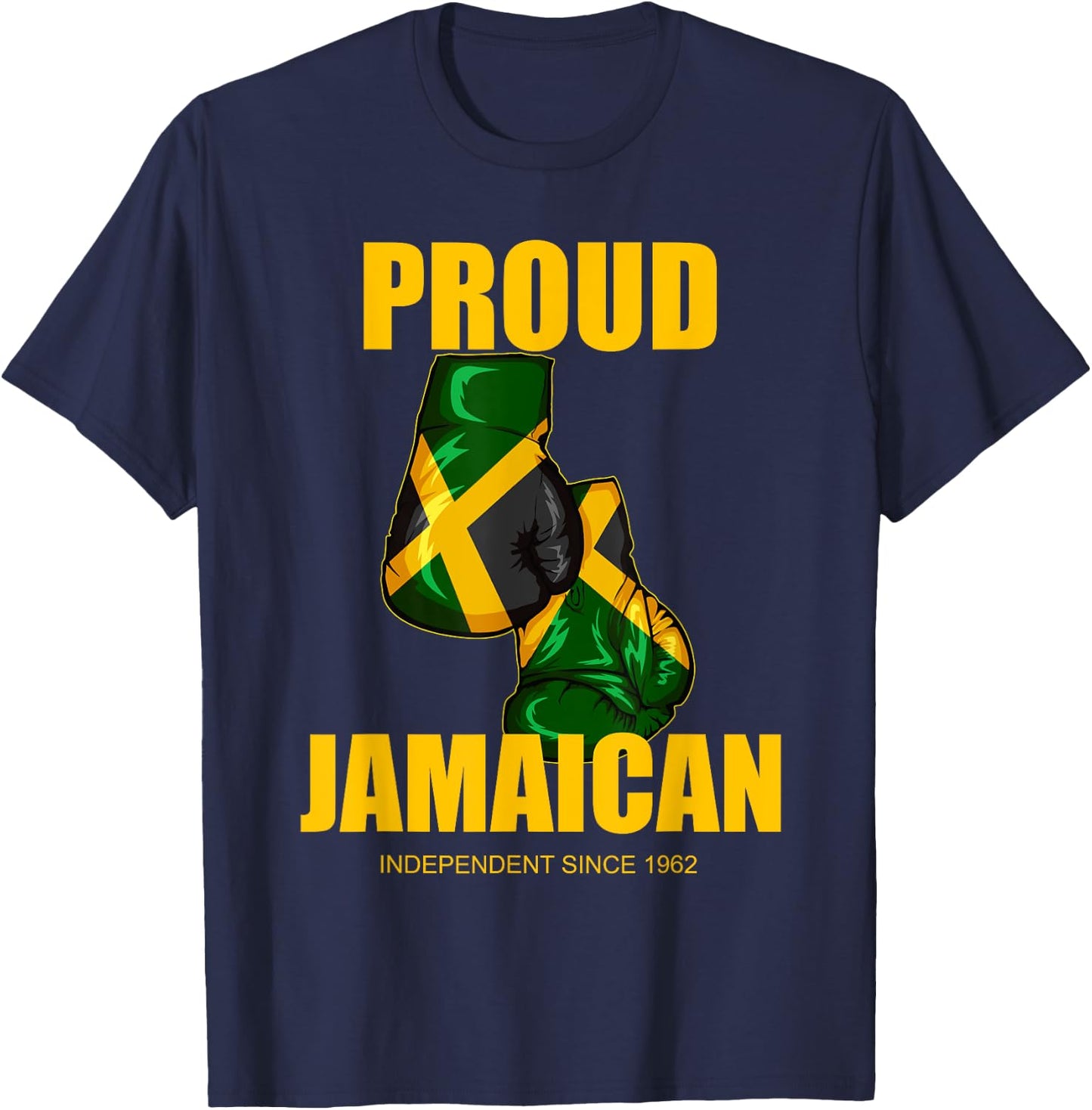 Jamaica independence day Proud Jamaican Boxing Gloves T-Shirt - T-Shirt | Navy