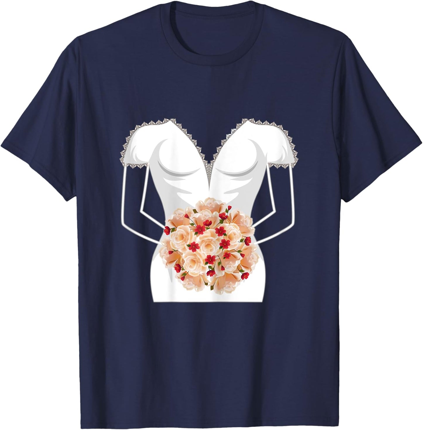 Bridal Shower Wedding Marriage Dress For Bride T-Shirt - T-Shirt | Navy