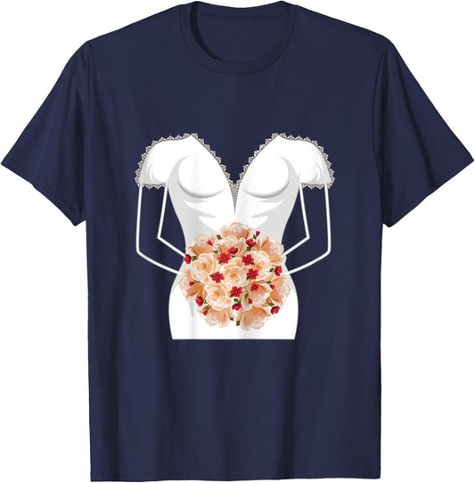 Bridal Shower Wedding Marriage Dress For Bride T-Shirt - T-Shirt | Navy