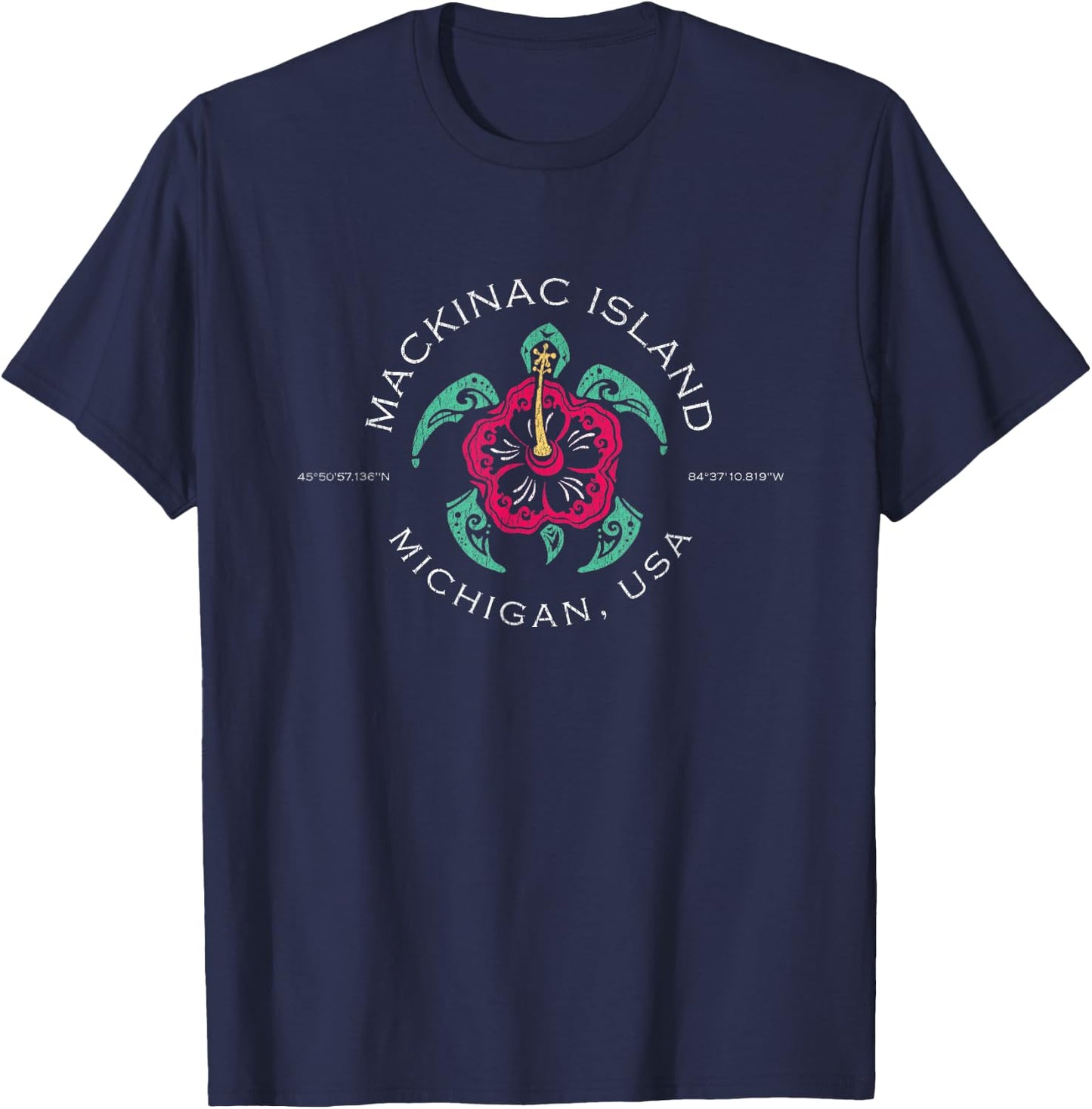 Cute Vintage Souvenir Mackinac Island T-Shirt - T-Shirt | Navy