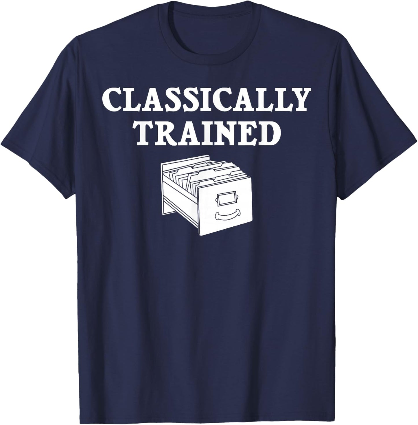 Card Catalog Library Librarian T-Shirt - T-Shirt | Navy