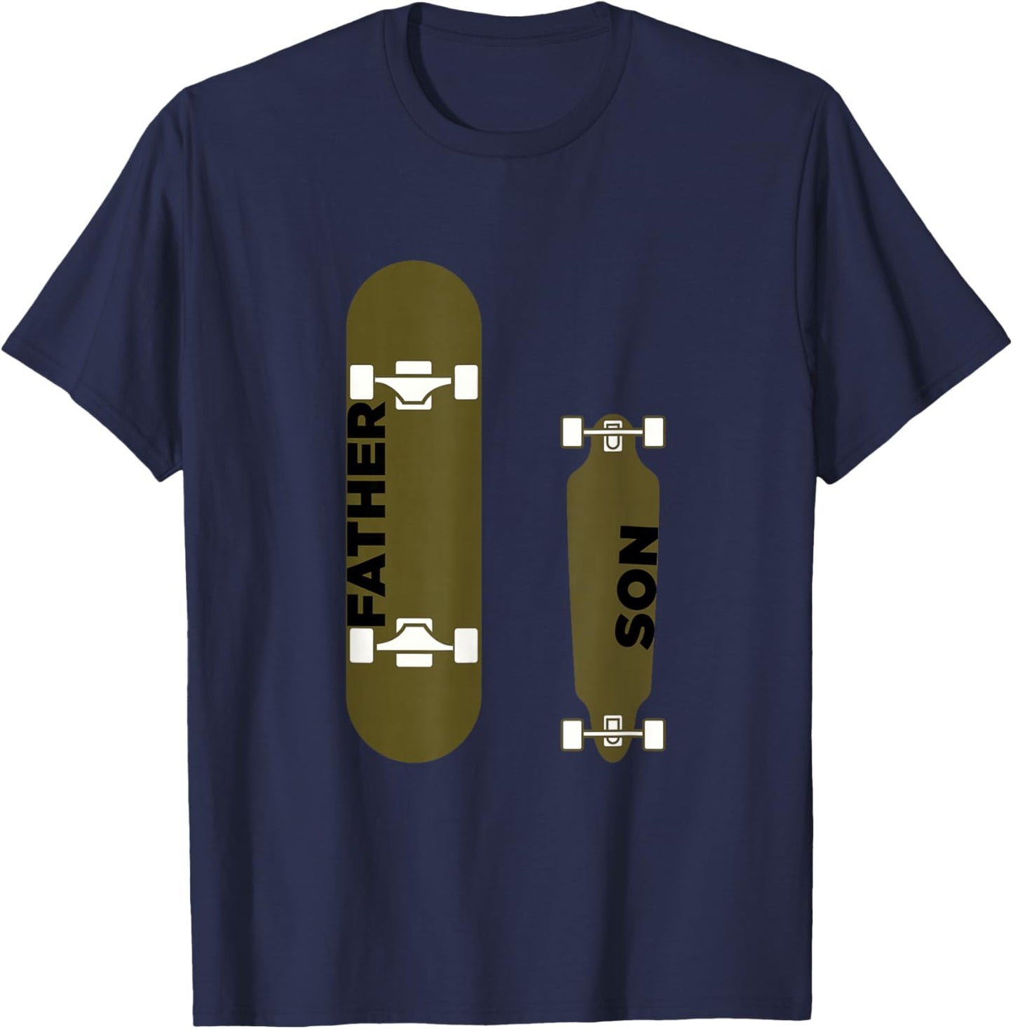 Father Son Skater Skateboard Skate Skating Board Fan Gift T-Shirt - T-Shirt | Navy