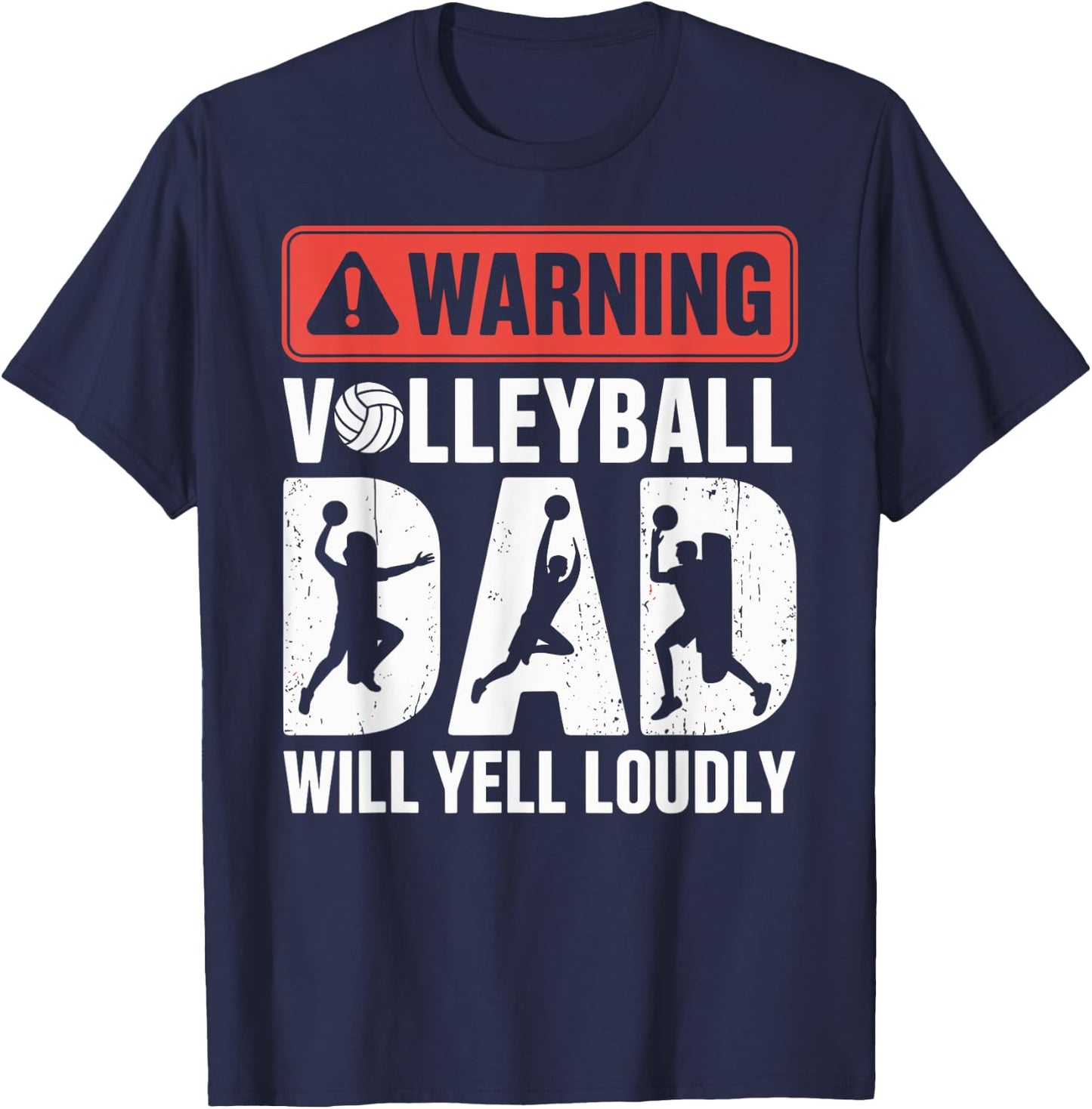 Vintage Volleyball Dad USA Flag Retro Fathers Day Daddy T-Shirt - T-Shirt | Navy