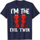 I'm The Evil Twin Funny Twin Hilarious Gift - Black - Small - -Adults - Cotton 60%, Polyester 40% T-Shirt - T-Shirt | Navy