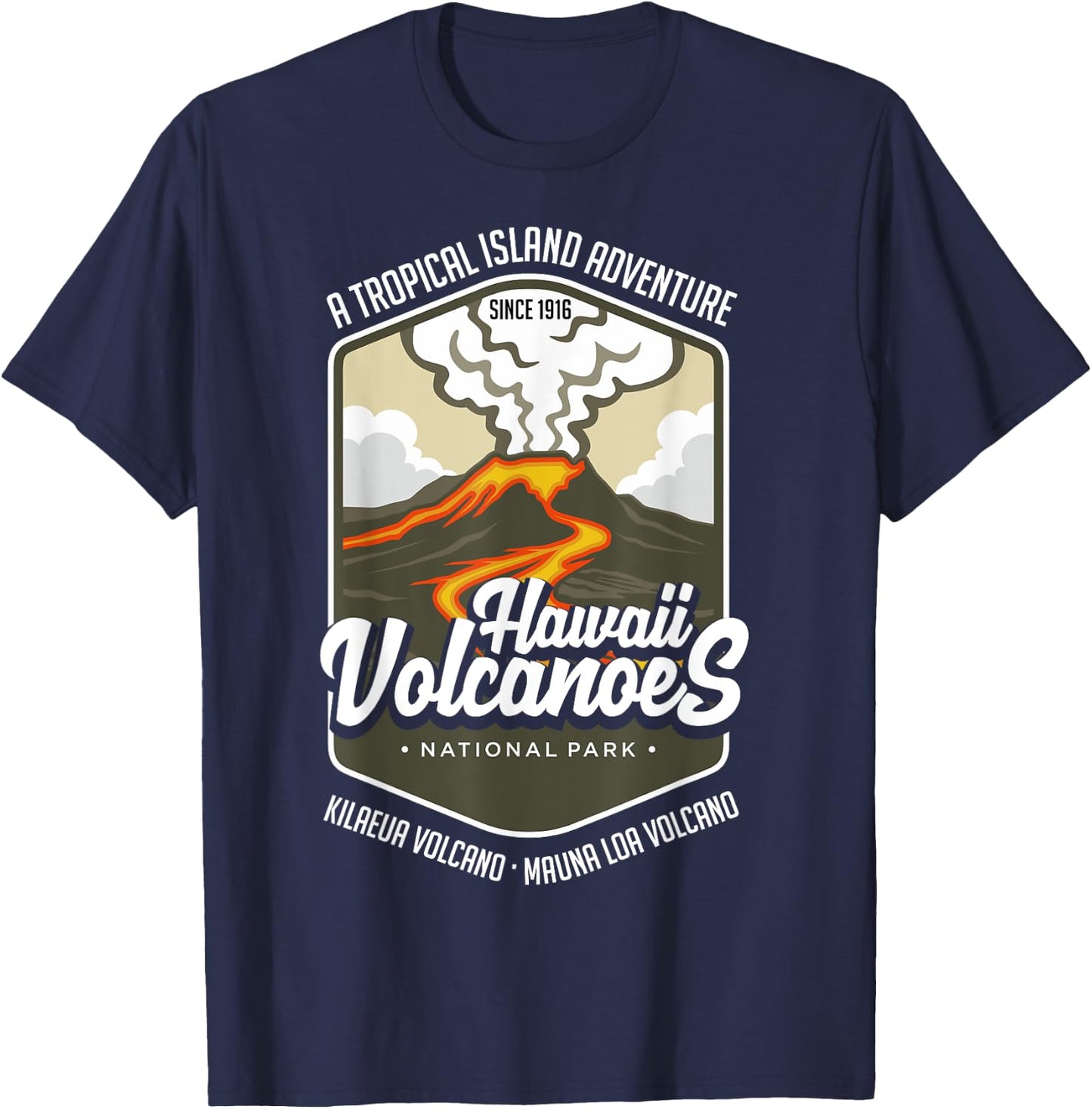 Hawaii Volcanoes National Park - Kilauea Mauna T-Shirt - T-Shirt | Navy