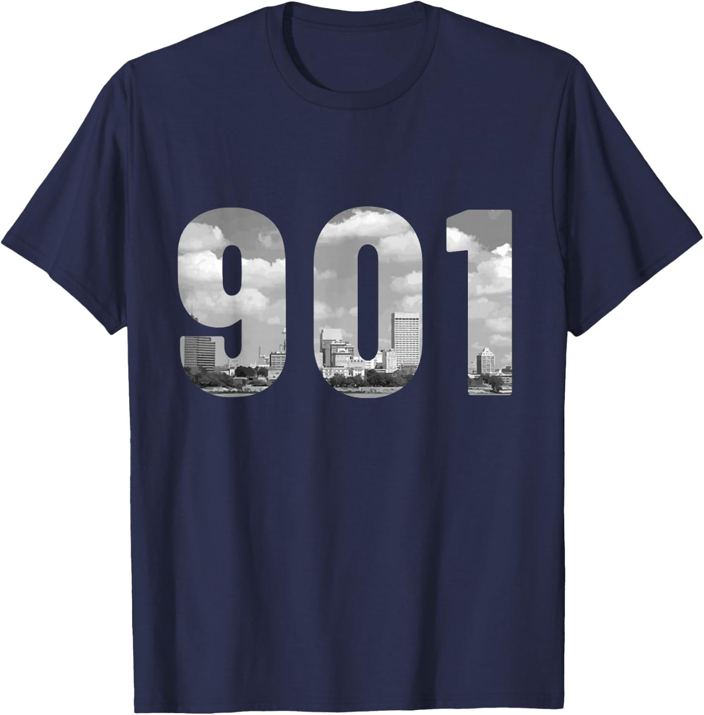Memphis 901 Area Code Skyline Tennessee Vintage T-Shirt - T-Shirt | Navy