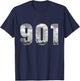 Memphis 901 Area Code Skyline Tennessee Vintage T-Shirt - T-Shirt | Navy