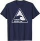 TSUNAMI Hazard Zone Warning Sign T-Shirt - T-Shirt | Navy