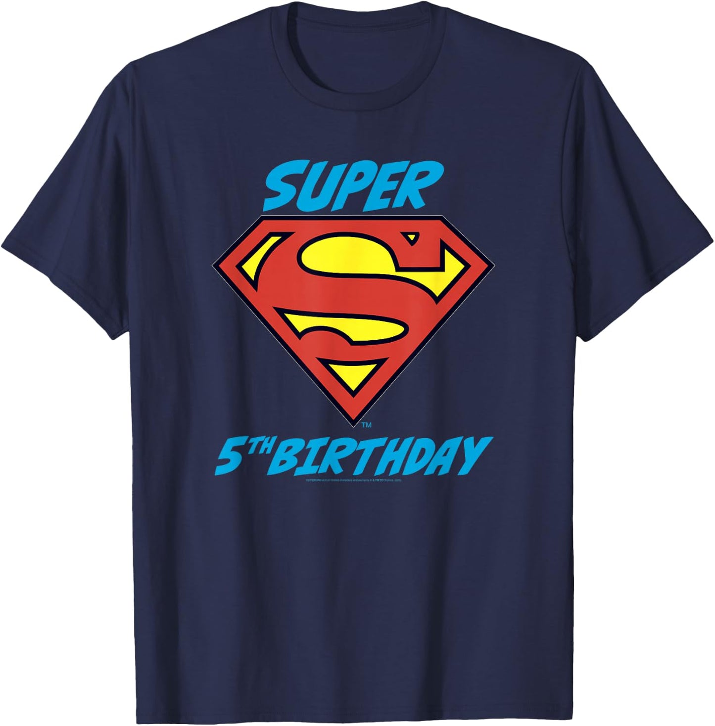 DC Comics Superman Super 5th Birthday Logo T-Shirt - T-Shirt | Navy