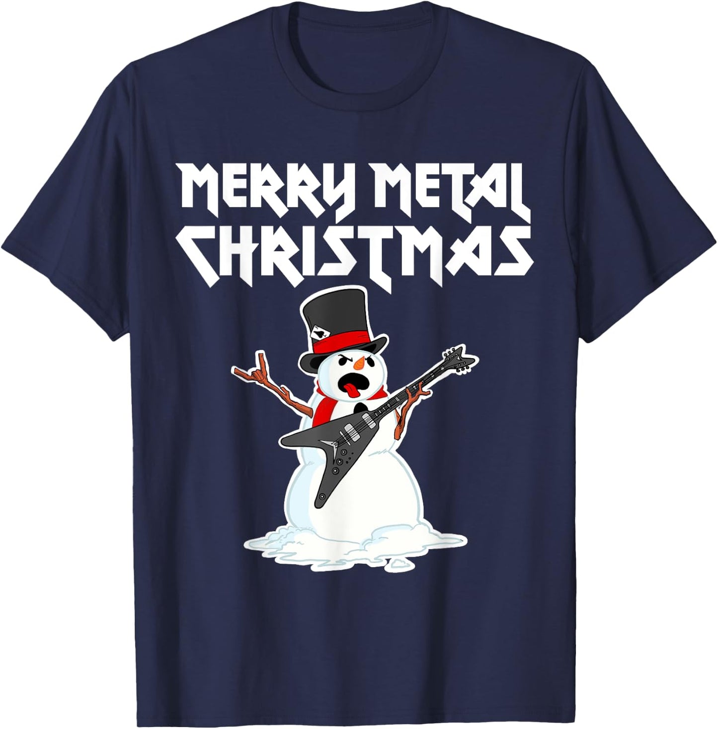 Metal Christmas funny Metal Metal Snowman T-Shirt - T-Shirt | Navy
