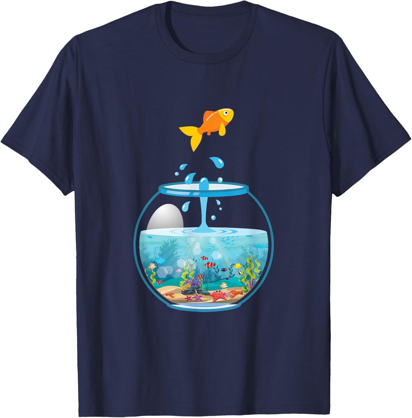 Cool Fishkeeper Aquarist Goldfish Fish Bowl T-Shirt - T-Shirt | Navy
