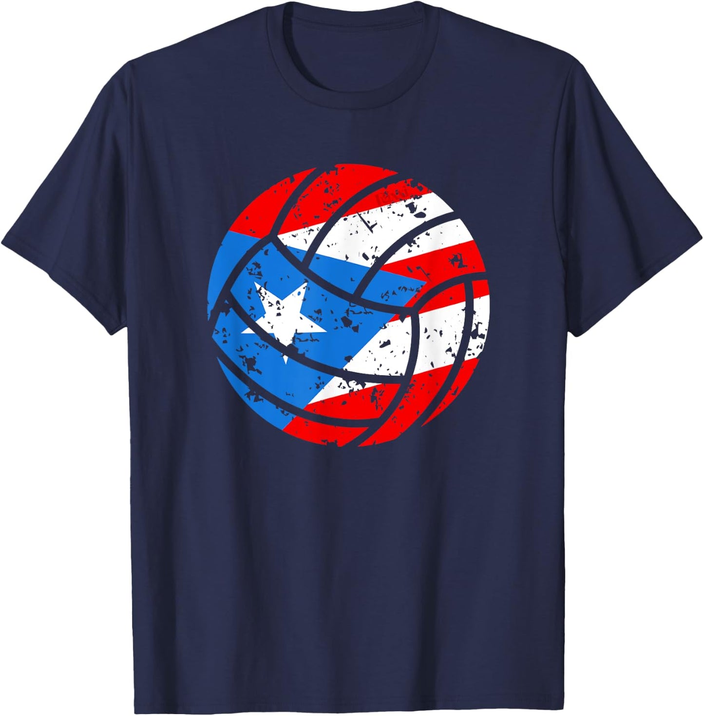 Puerto Rican Volleyball Proud Boricua Flag Puerto Rico T-Shirt - T-Shirt | Navy