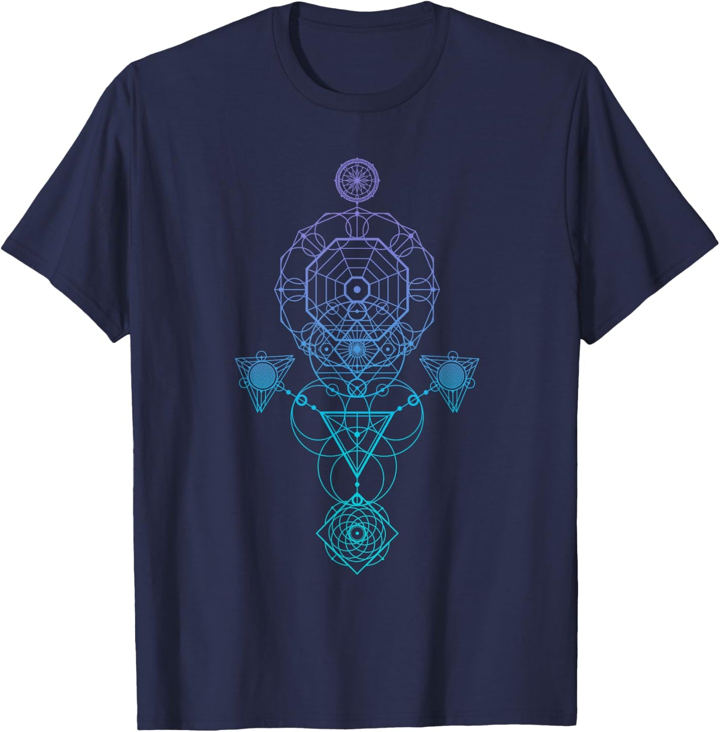 Starseed Activation Sacred Geometry T-Shirt - T-Shirt | Navy