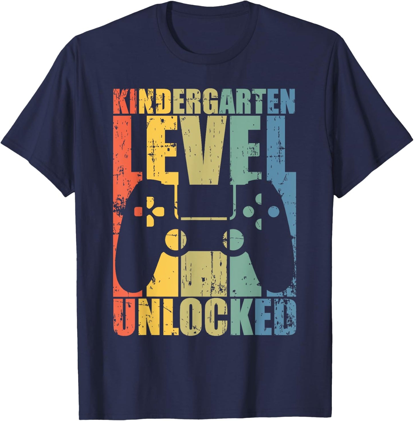 First Day of Kindergarten Level Unlocked Back To School Kids T-Shirt - T-Shirt | Navy