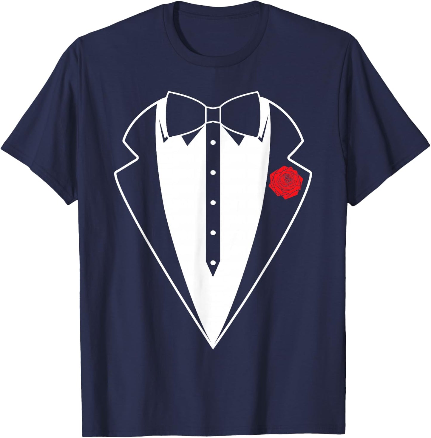 Funny Tuxedo Bow Tie White Suit Outfit Kids Ring Bearer T-Shirt - T-Shirt | Navy