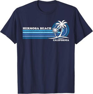 Retro Vintage Family Vacation California Hermosa Beach Men Women Kids T-Shirt - T-Shirt | Navy