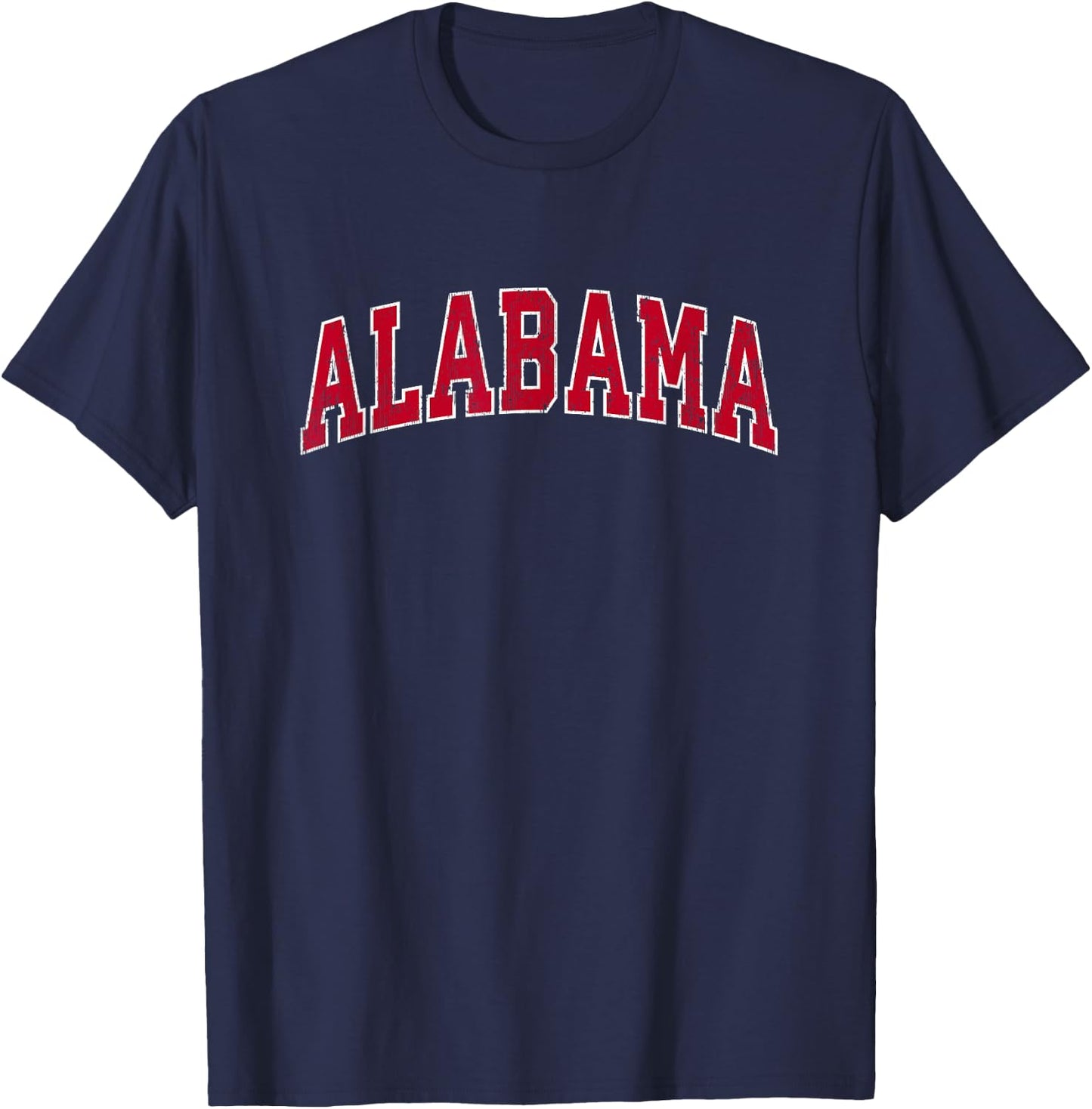 Alabama AL Vintage Sports Design Red Design T-Shirt - T-Shirt | Navy