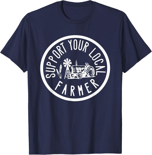 Support your local farmers market farming. T-Shirt - T-Shirt | Navy