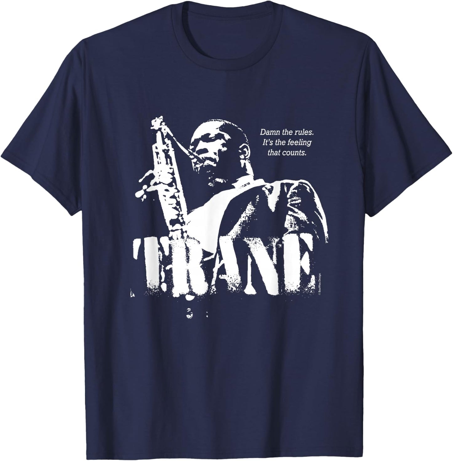 Coltrane Jazz Wisdom Saxophonist Musician (1-Color) T-Shirt - T-Shirt | Navy