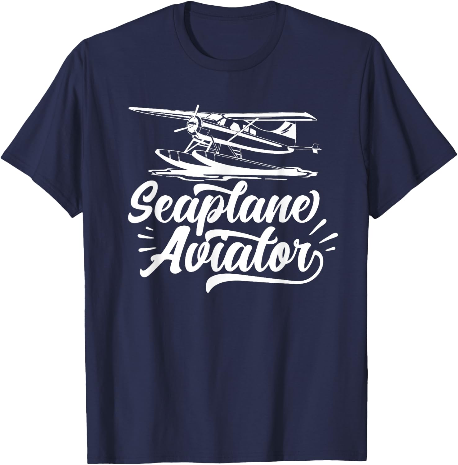 Seaplane Aviator Pilot Crew Water Land T-Shirt - T-Shirt | Navy