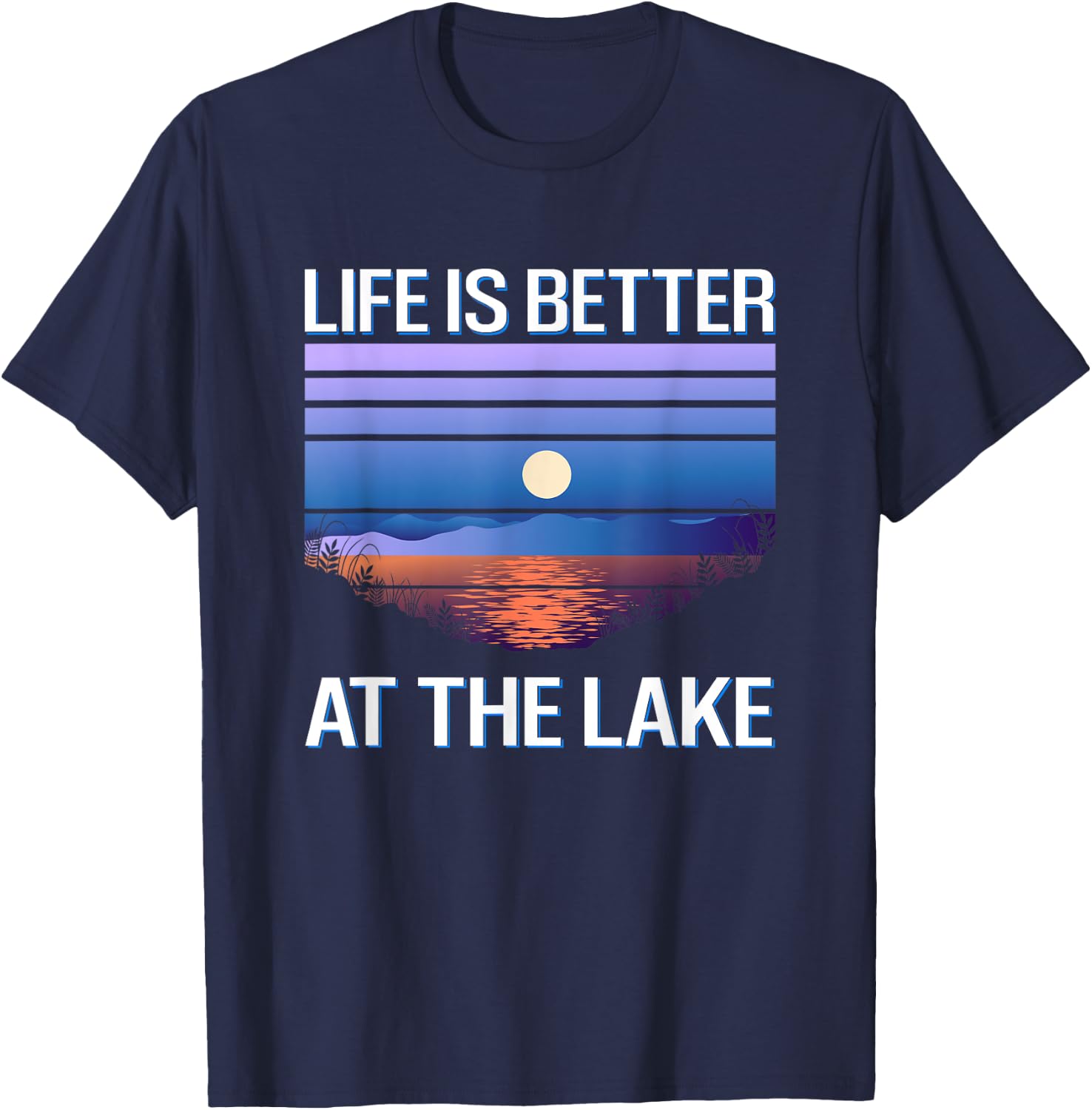 Life is better at the lake - Lake life boat T-Shirt - T-Shirt | Navy