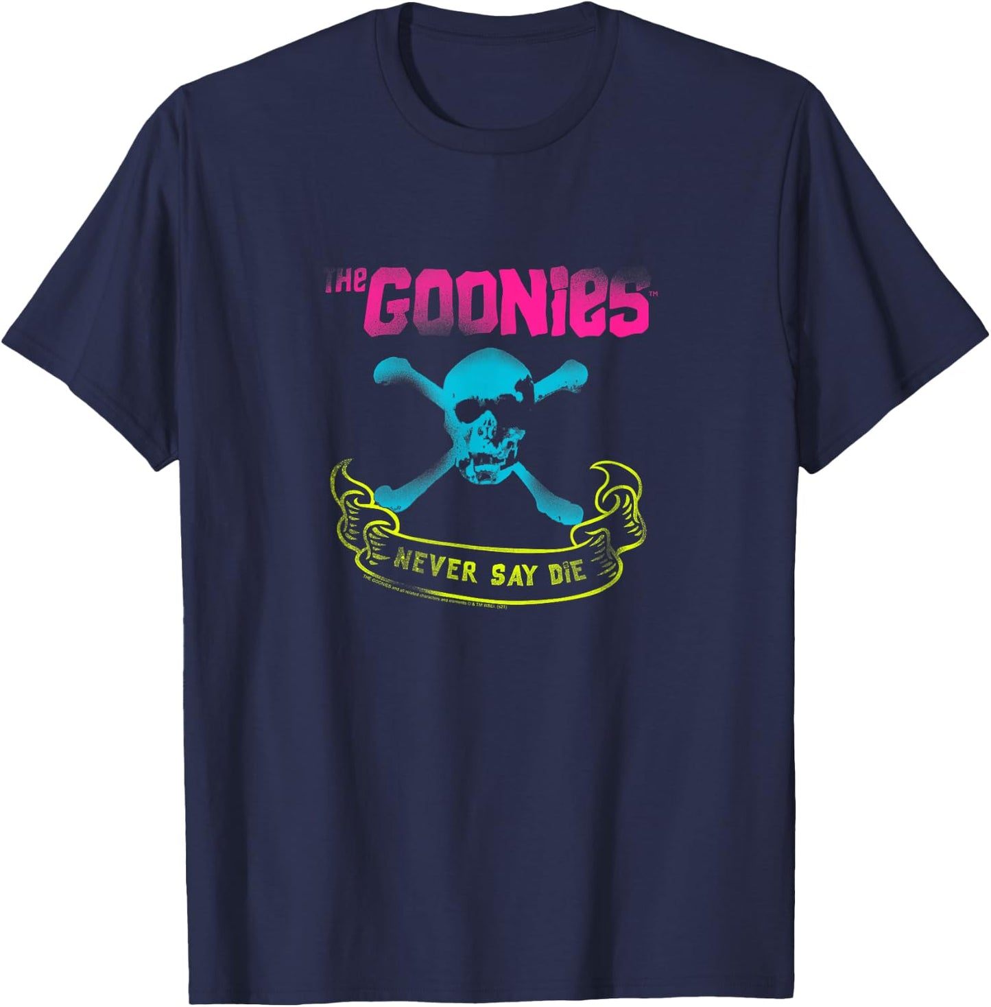 The Goonies Neon Never Say Die Spray Paint Movie T-Shirt - T-Shirt | Navy