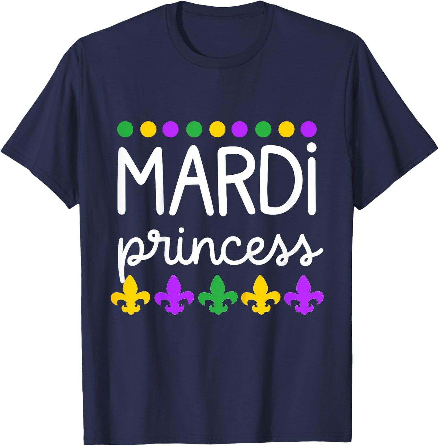 Toddler Mardi Gras for Girls Mardi Princess T-Shirt - T-Shirt | Navy