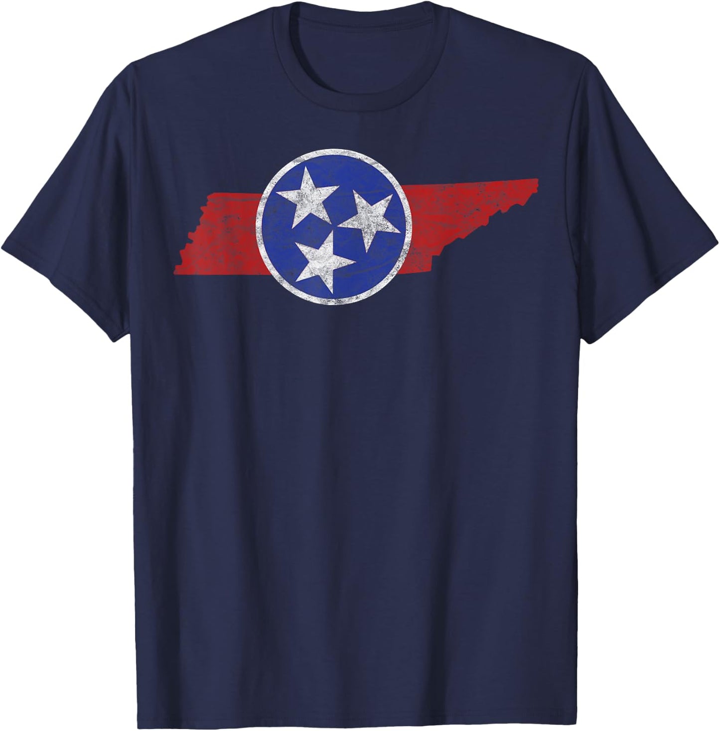TN Tennessee The Volunteer Mountain 3 Stars State T-Shirt - T-Shirt | Navy