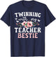 Twinning With My Teacher Bestie Twin Day Best Friend Flowers T-Shirt - T-Shirt | Navy