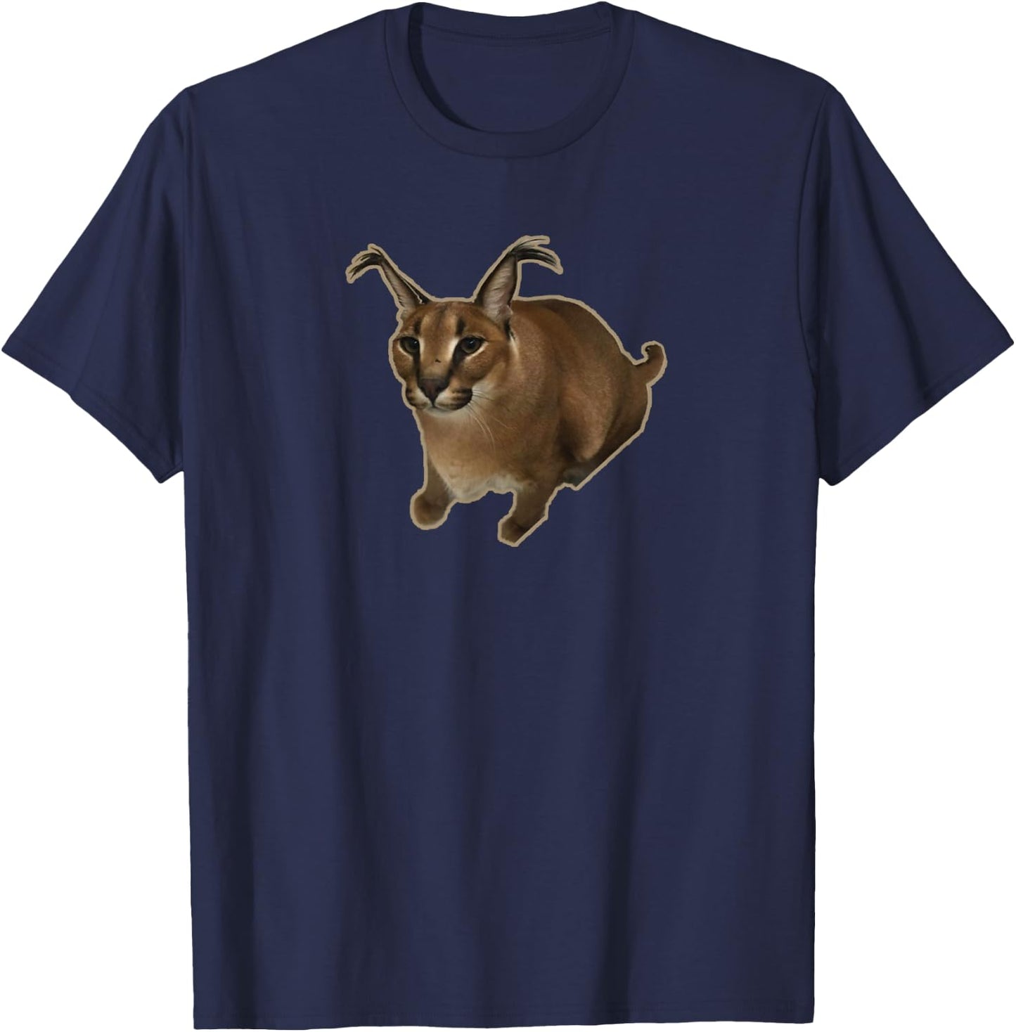 Big Floppa Meme Cat T-Shirt - T-Shirt | Navy