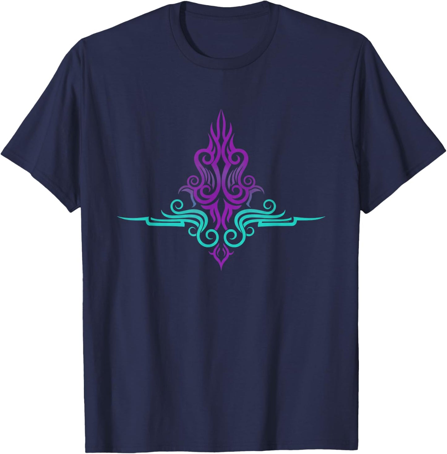 Car Pinstripe Tribal Ornament Pinstripe Graphics T-Shirt - T-Shirt | Navy