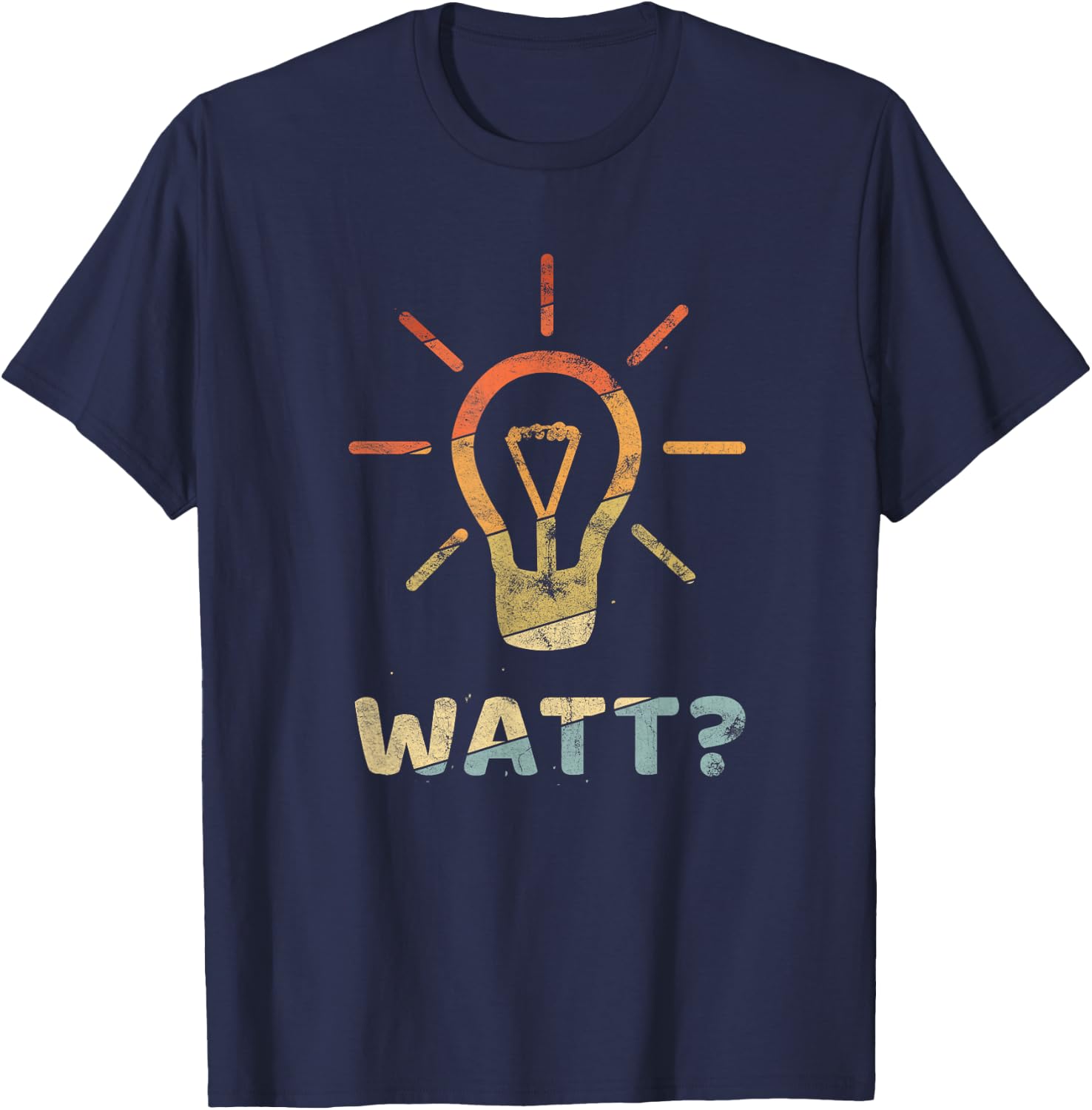 WATT ? Funny Gift electrician Meister Vintage T-Shirt - T-Shirt | Navy
