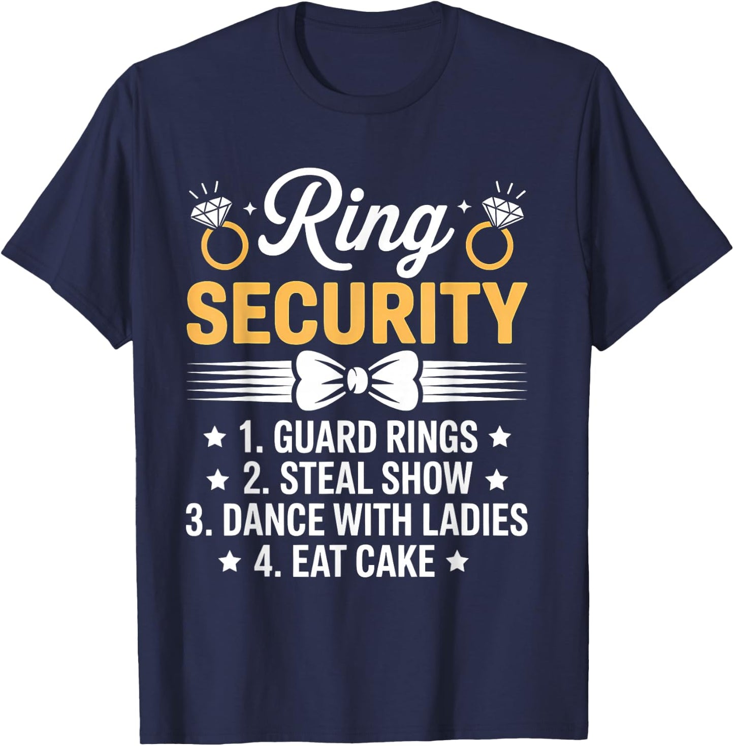 Ring Security Wedding Party Funny Ring Bearer T-Shirt - T-Shirt | Navy