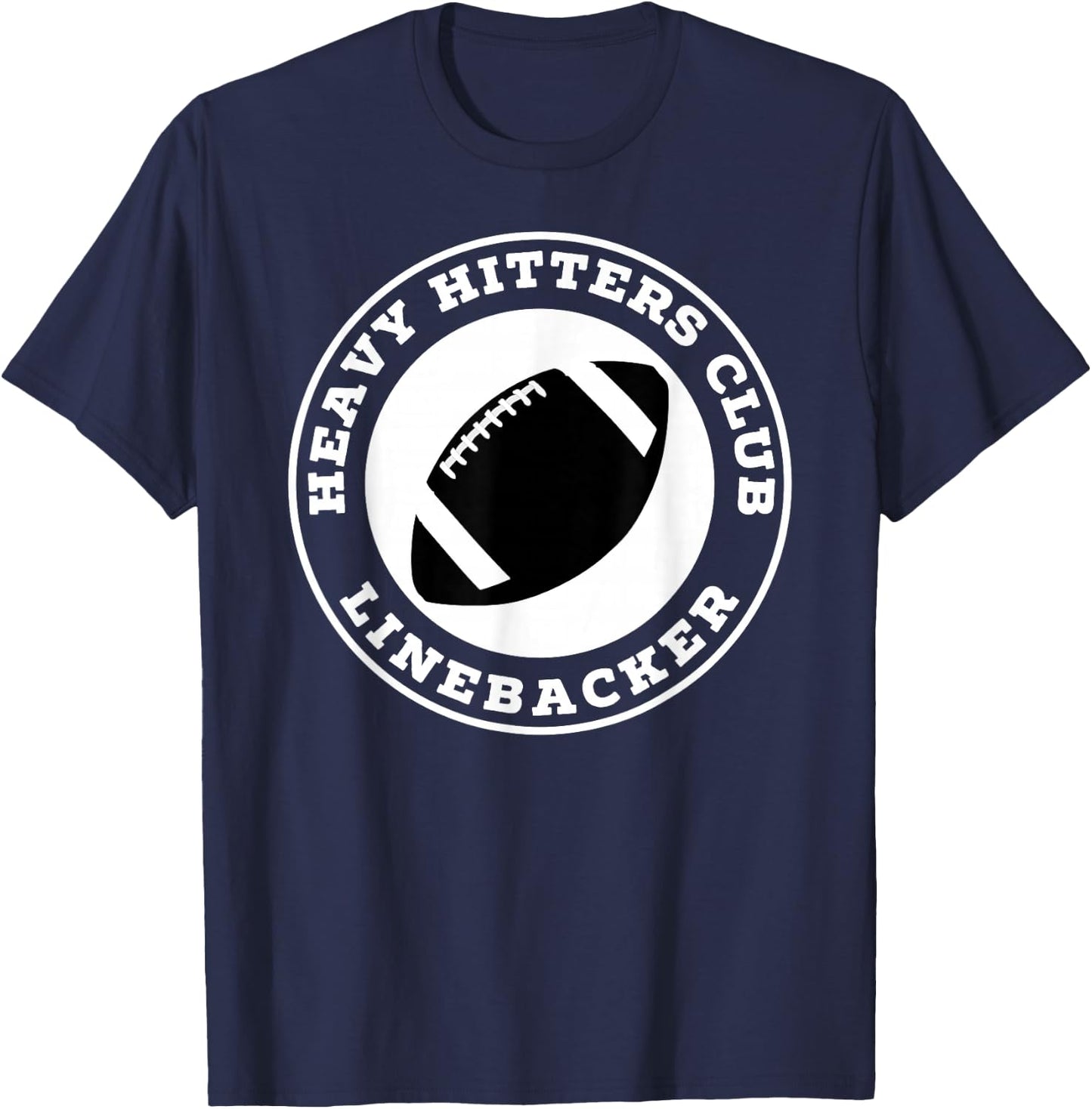 Linebacker Heavy Hitters Club Football Player T-Shirt - T-Shirt | Navy