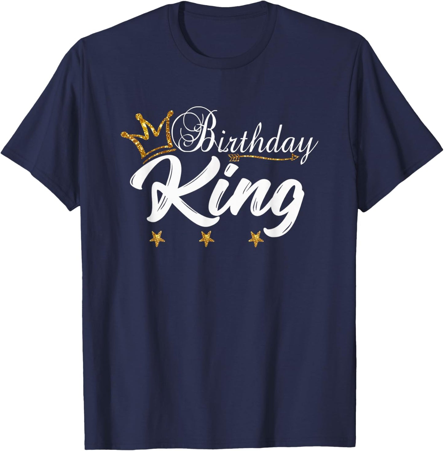 Birthday King Gold Crown For Boys And Men T-Shirt - T-Shirt | Navy