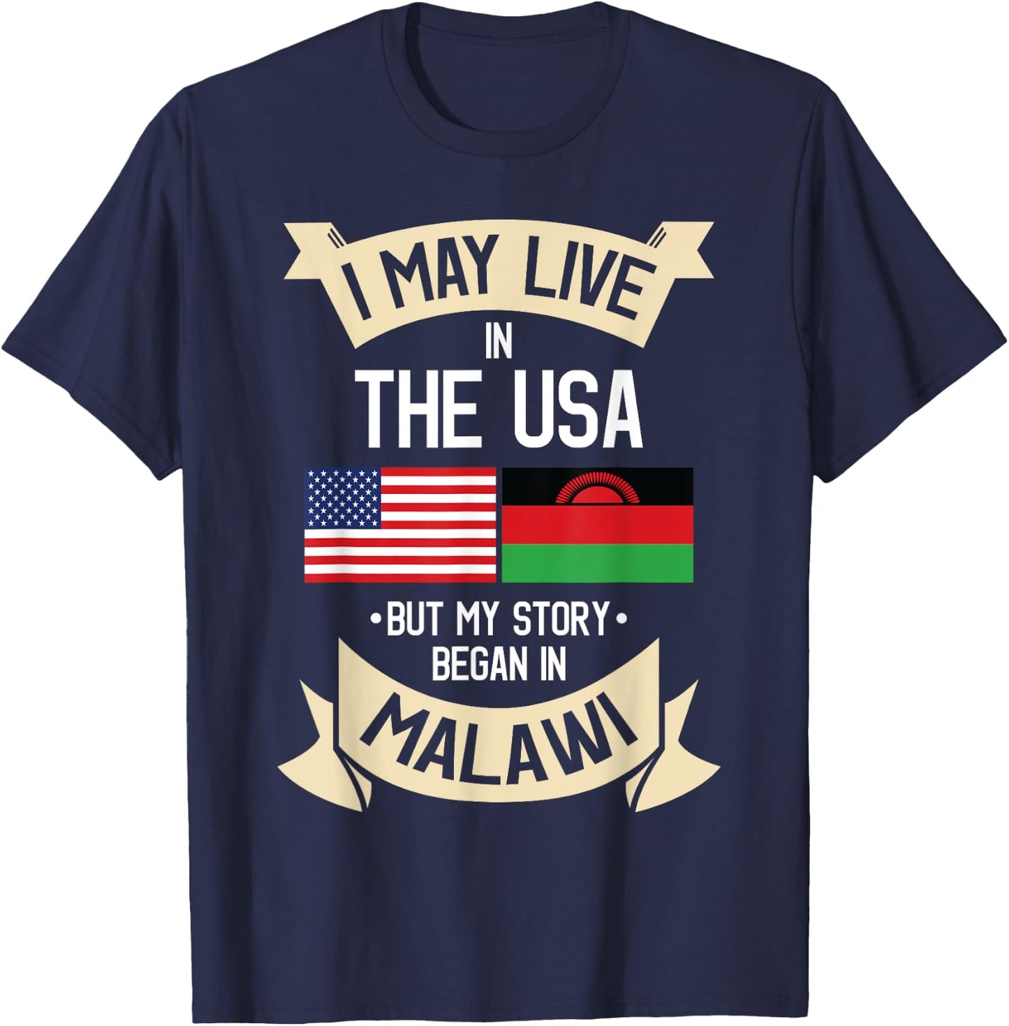 Malawian Malawi Flag Gift People from Malawi T-Shirt - T-Shirt | Navy