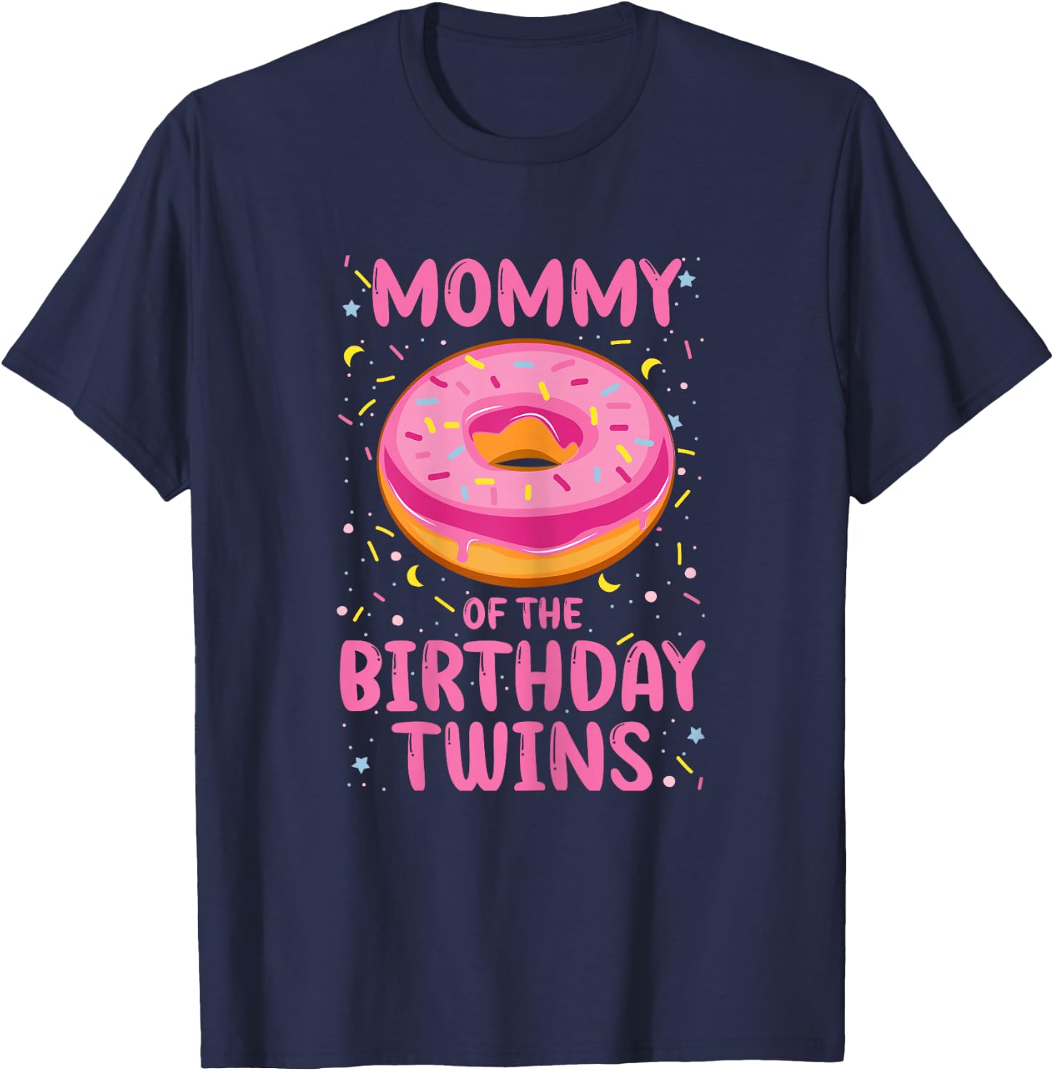 Mum of the Birthday Twins T-Shirt - T-Shirt | Navy