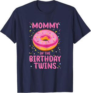 Mum of the Birthday Twins T-Shirt - T-Shirt | Navy