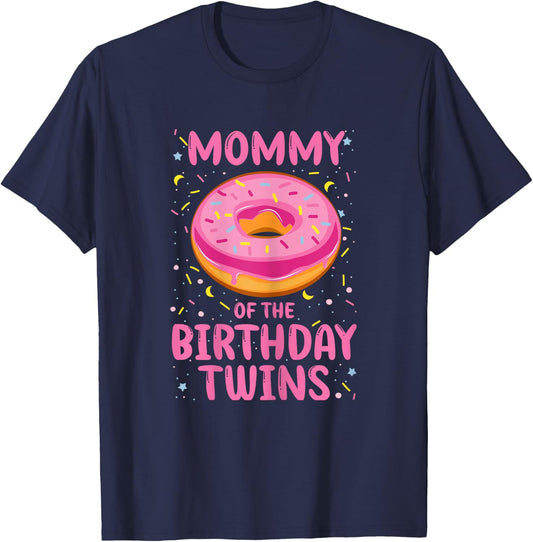 Mum of the Birthday Twins T-Shirt - T-Shirt | Navy