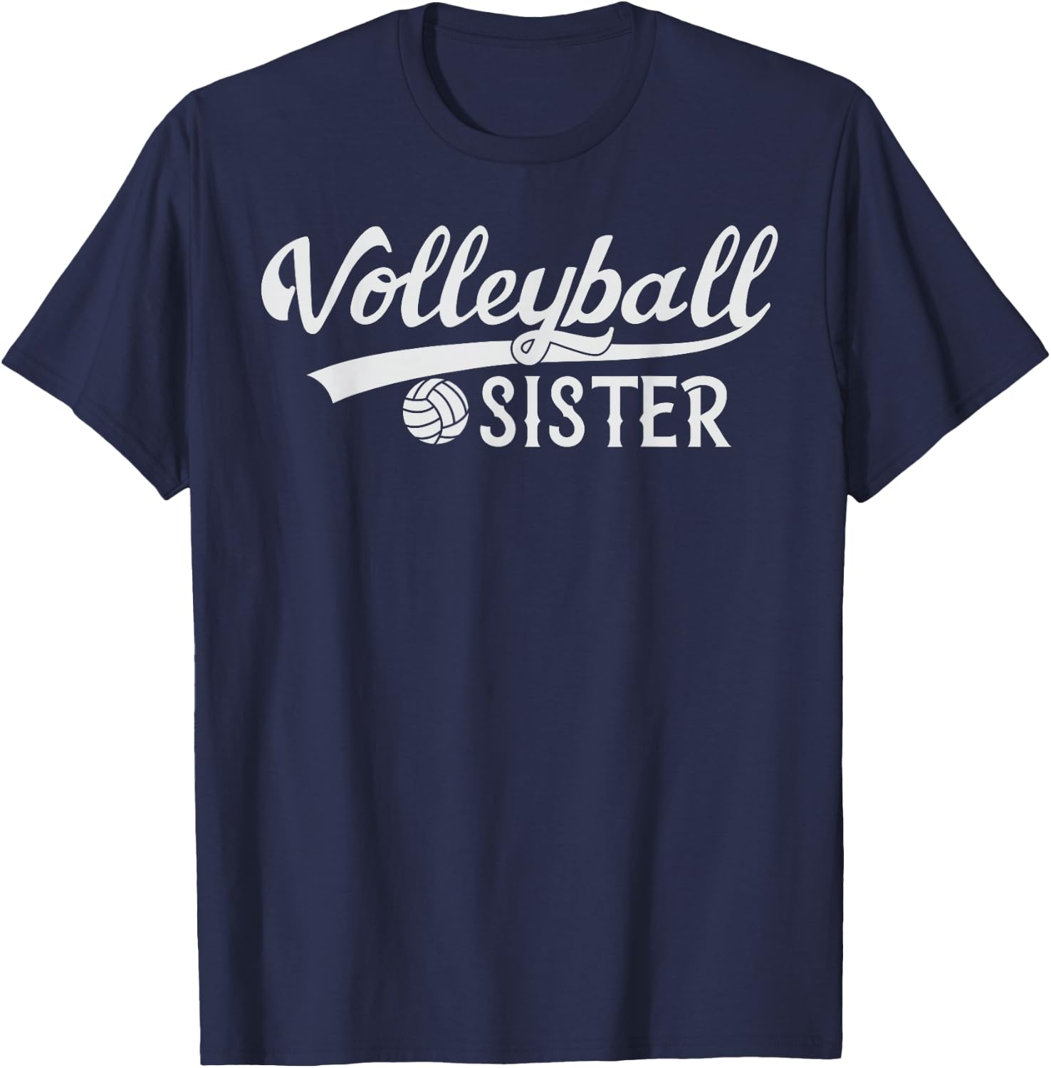 Team Sister Volleyball Volleyball Sister Design T-Shirt - T-Shirt | Navy