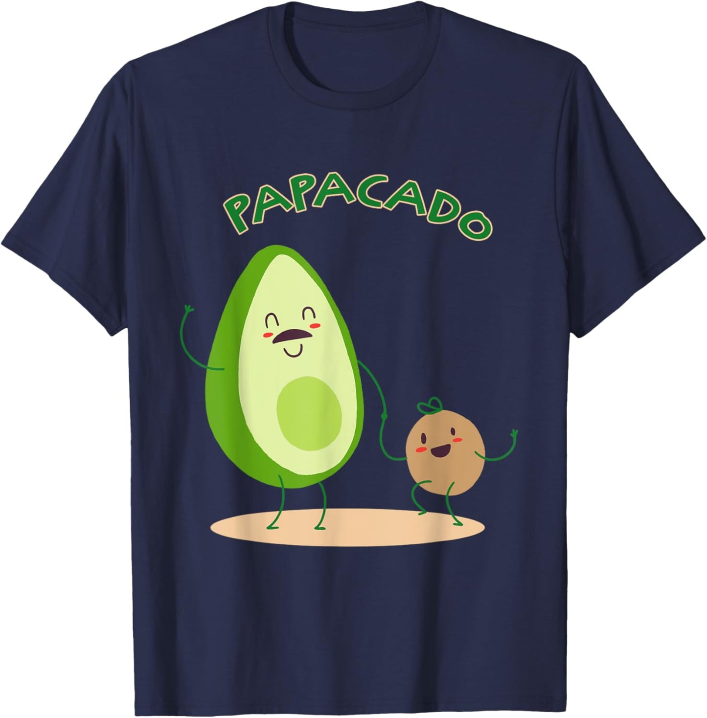 Papacado Cute Avocado Dad Father Love T-Shirt - T-Shirt | Navy
