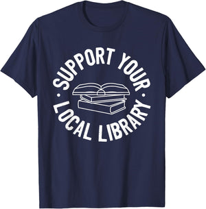 Support Your Local Library T-Shirt - T-Shirt | Navy