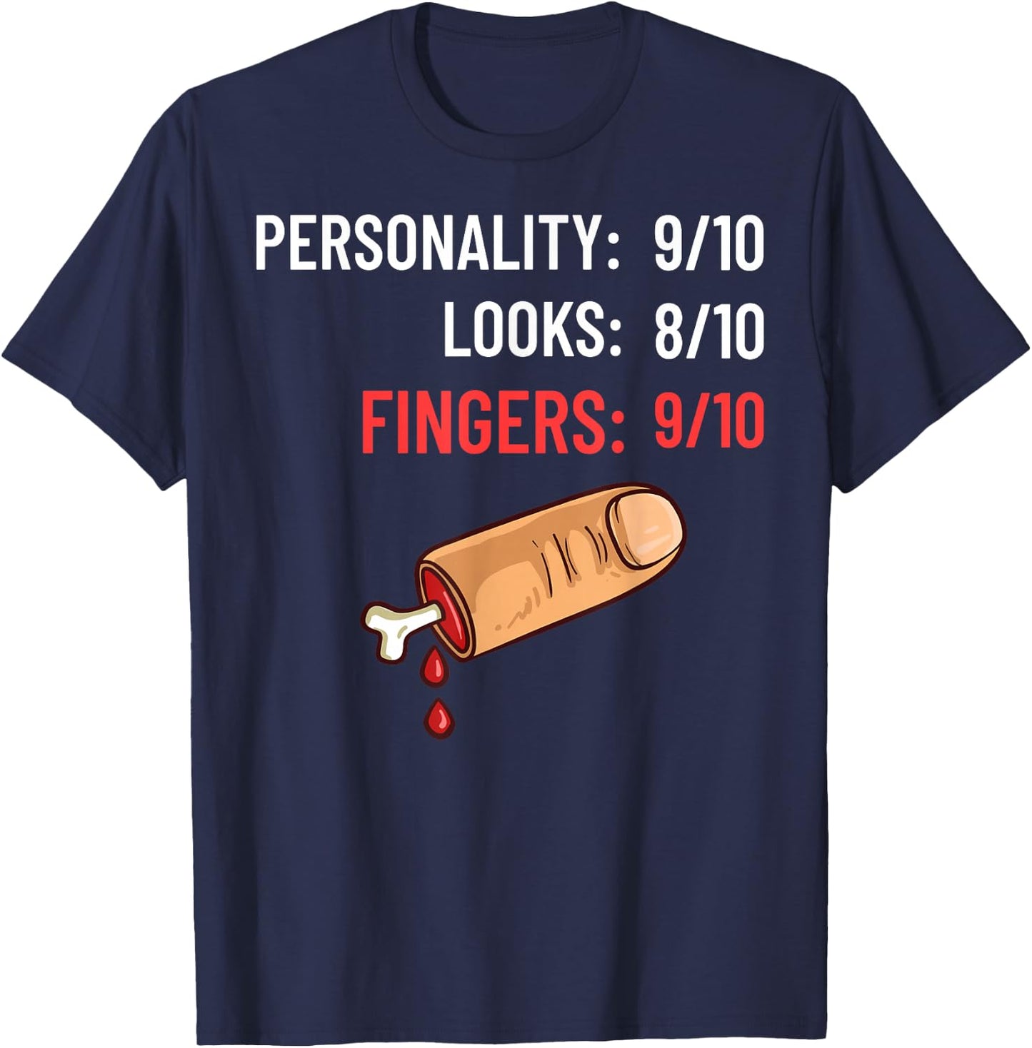 Missing Finger Prosthetic Amputation Recovery T-Shirt - T-Shirt | Navy