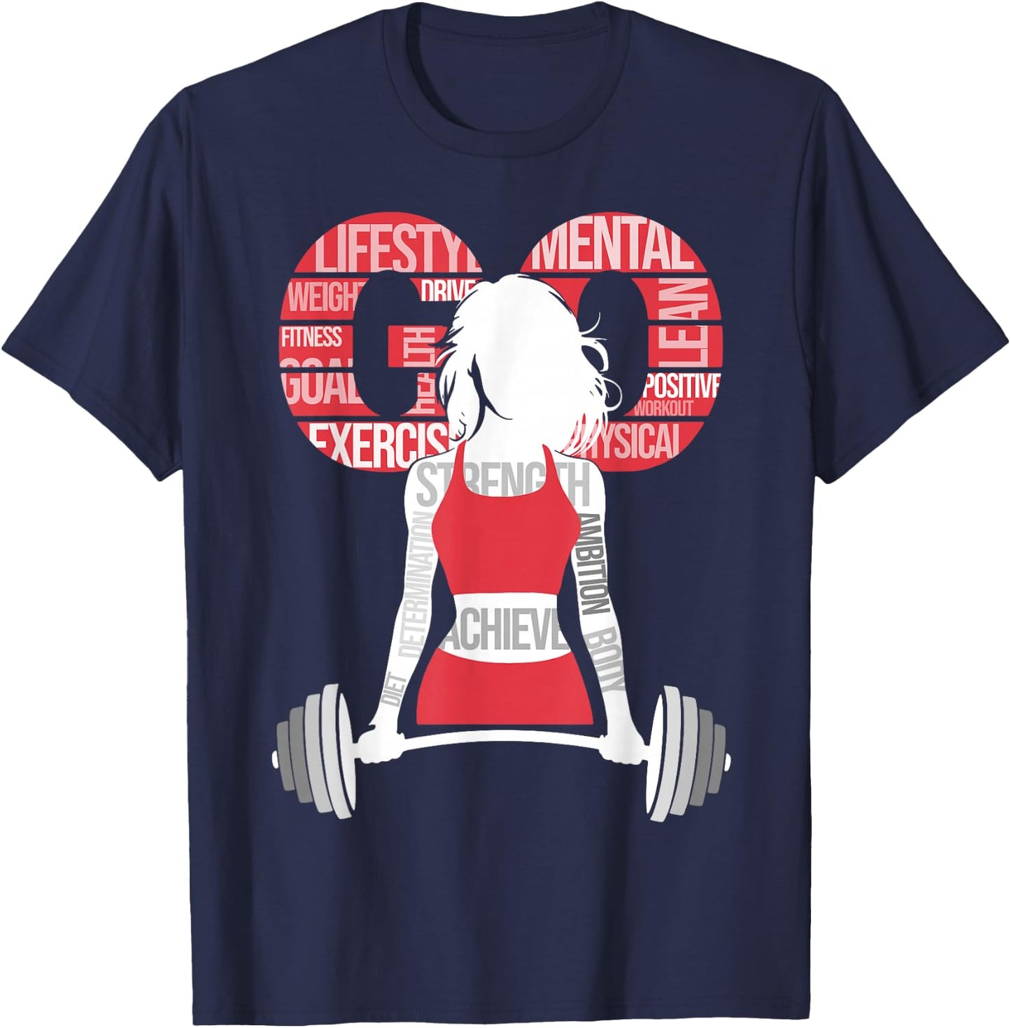 Women Workout With Sayings Gym Motivation Quote Gym Girls T-Shirt - T-Shirt | Navy