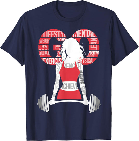 Women Workout With Sayings Gym Motivation Quote Gym Girls T-Shirt - T-Shirt | Navy