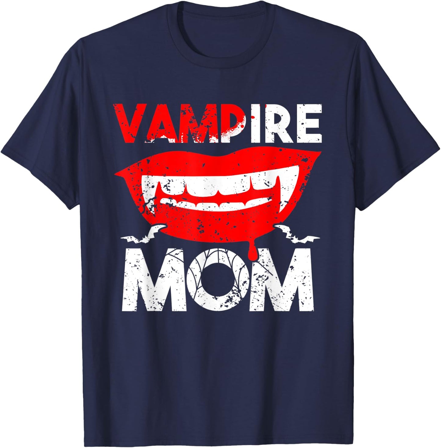 Vampire Mom Scary Halloween Mother Halloween Family Party T-Shirt - T-Shirt | Navy