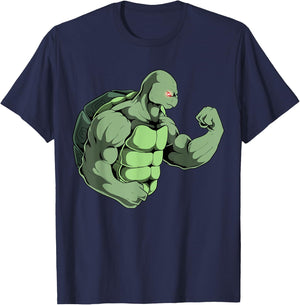 Tortoise Turtle Powerlifter Strongman Weightlifting Workout T-Shirt - T-Shirt | Navy